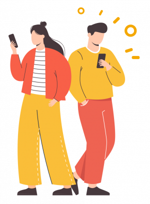 Couple with Mobile